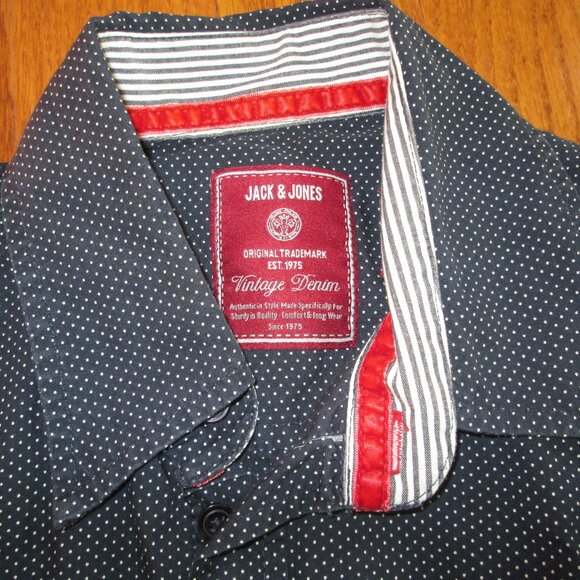 Men's Jack & Jones 100% Cotton Blue Shirt Size Small - Picture 2 of 4